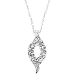 Haus of Brilliance .925 Sterling Silver Round Cut Diamond Pendant Necklace